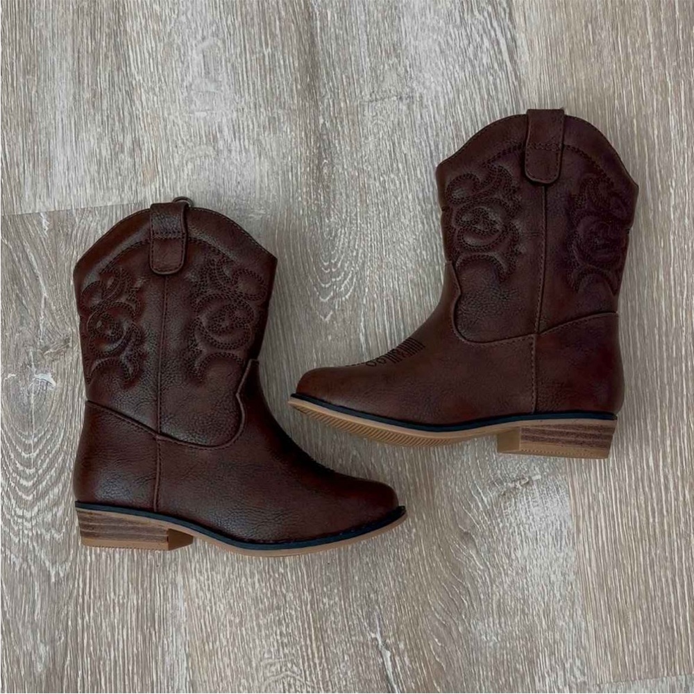 Cat & Jack Brown Kids Cowboy Boots